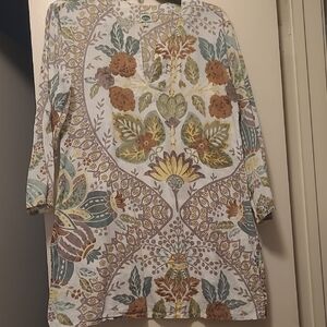 Dolma Floral Print Tunic Top. 100% Cotton
